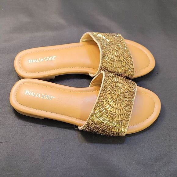 BRAND NEW THALIA SODI RHINESTONE EMBELLISHEDE WOMEN'S SLIDER - Picture 10 of 15